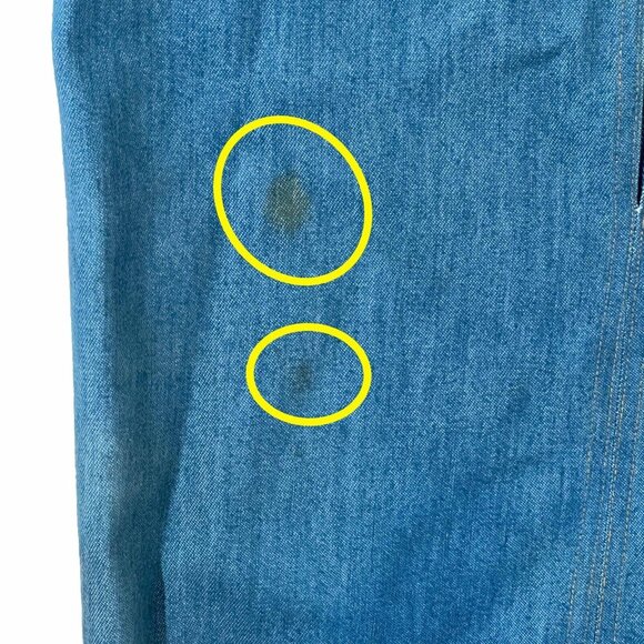 Ecco Bay Women Classic Blue Mid Rise Jean Skirt with Belt sz 9/10 - Picture 5 of 6